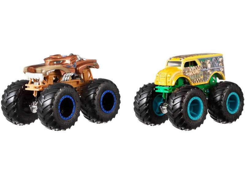 Hot Wheels Monster Trucks 1:64 Die-Cast 2er-Pack Spielzeug-Truck zum Sammeln mit grossen Rädern