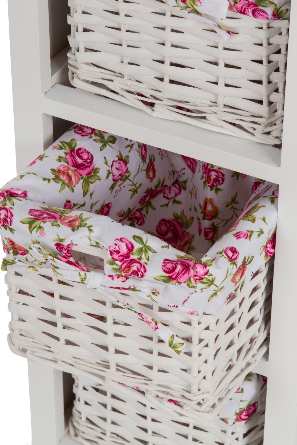 Kommode TOUJOURS - weiß-rosé - 3 Schubkörben