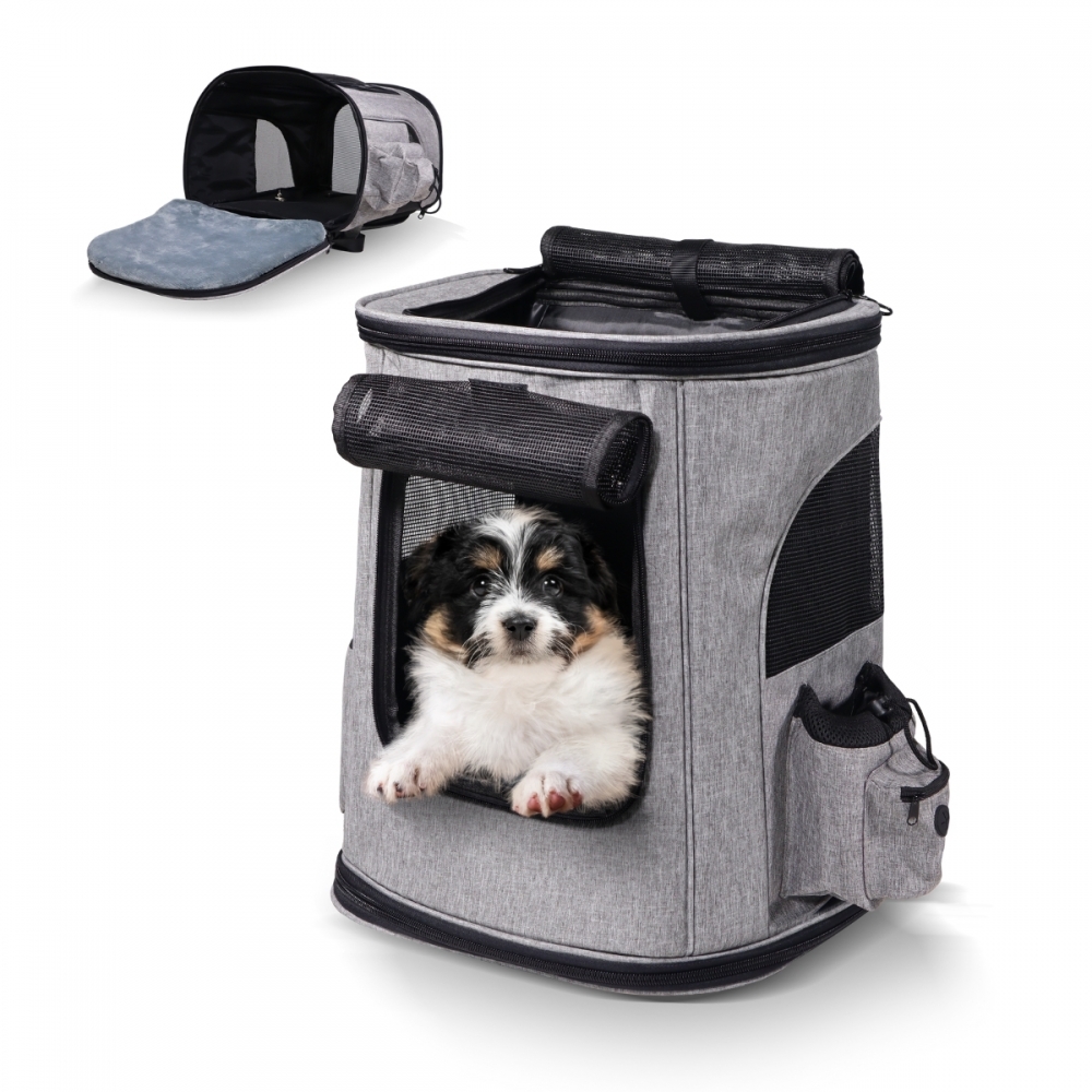 Bolsa de transporte dobrável para animais de estimação, 30 x 25 x 40 cm, com ventilação em tela e bolso duplo lateral, da Thor Mobiclinic.
