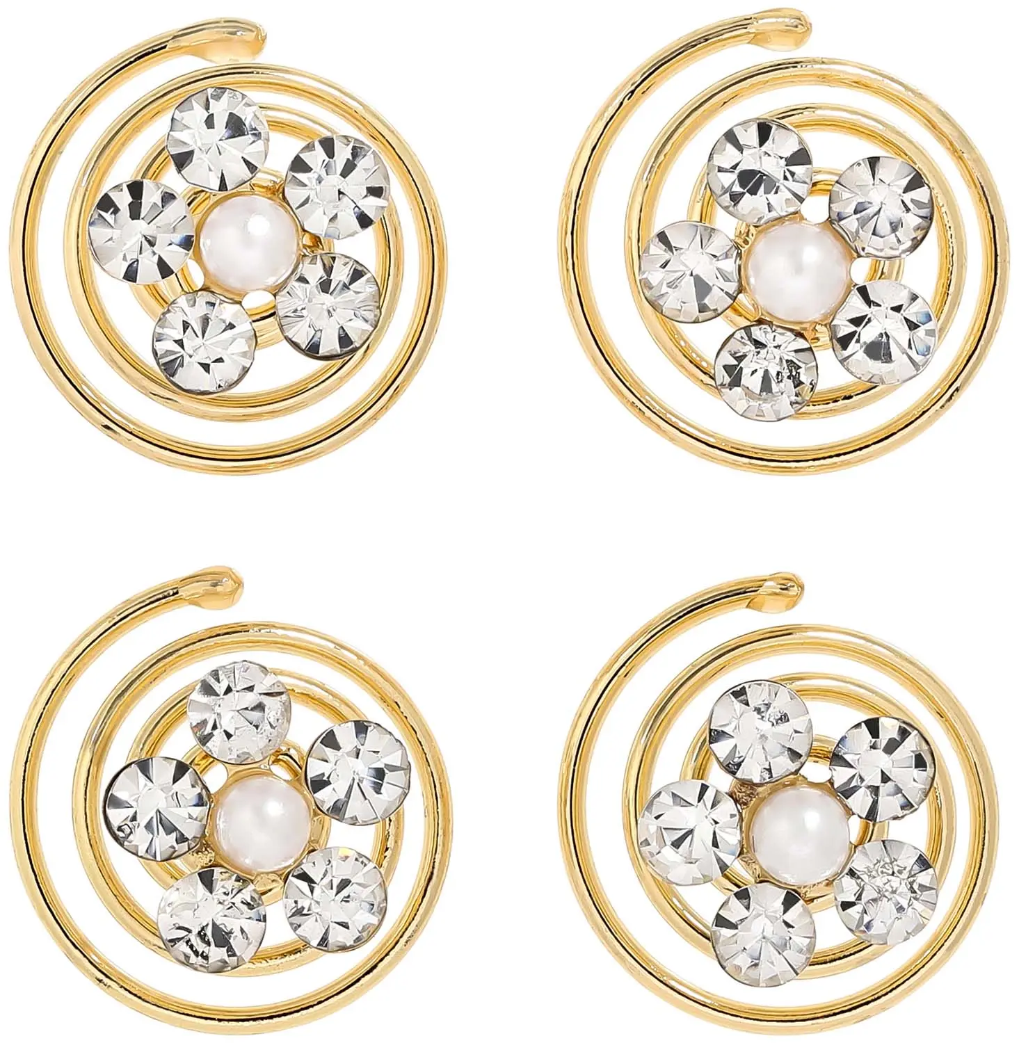 Haarspiralen-Set - Golden Flowers