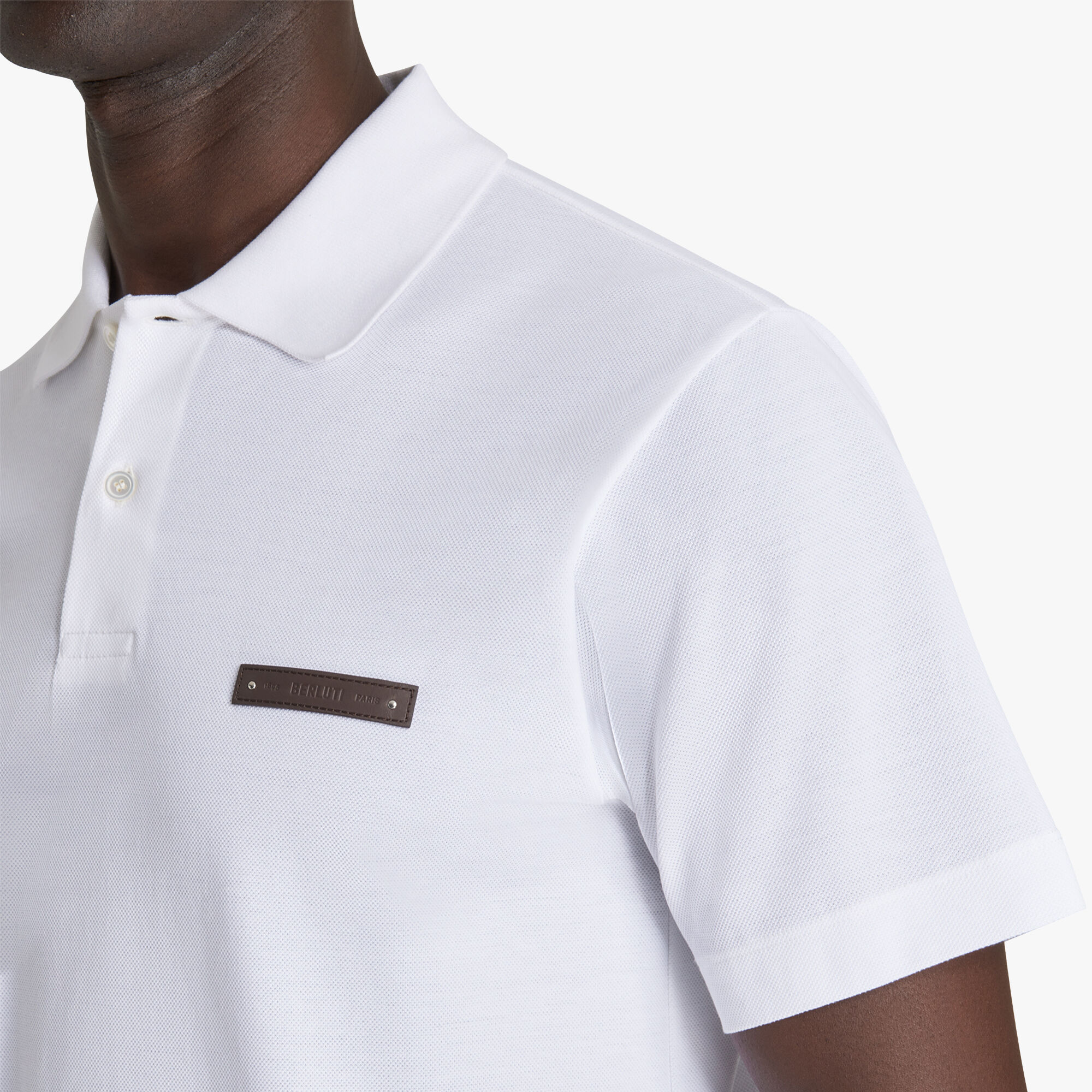 Polo Pique Avec Detail En Cuir