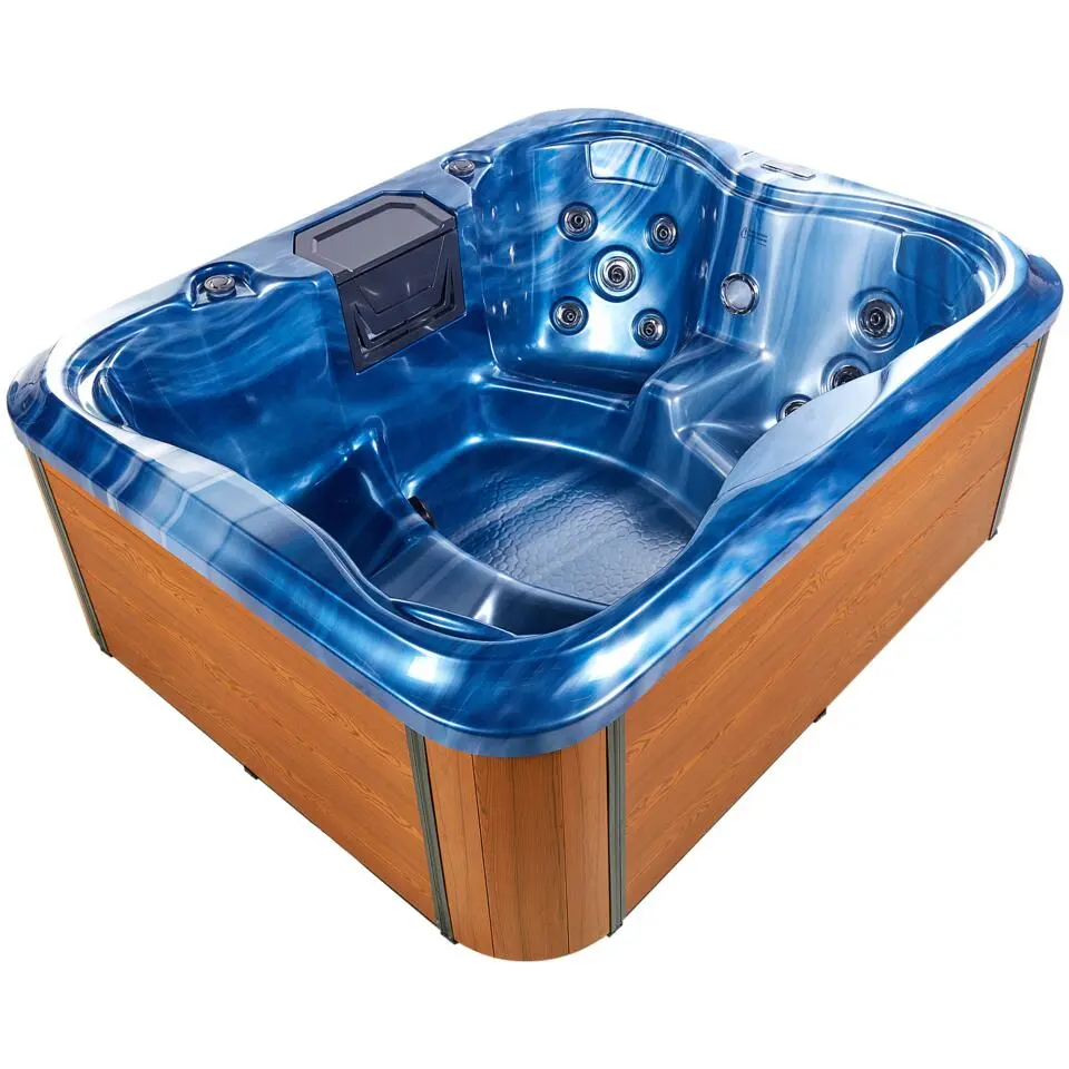 ARCELIA - Whirlpool buitenbad - Blauw - 215 x 180 cm - Acryl