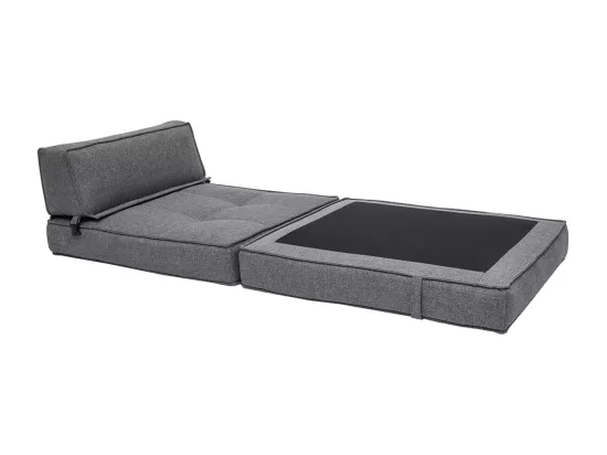 Chauffeuse 1 place convertible en tissu gris KATY
