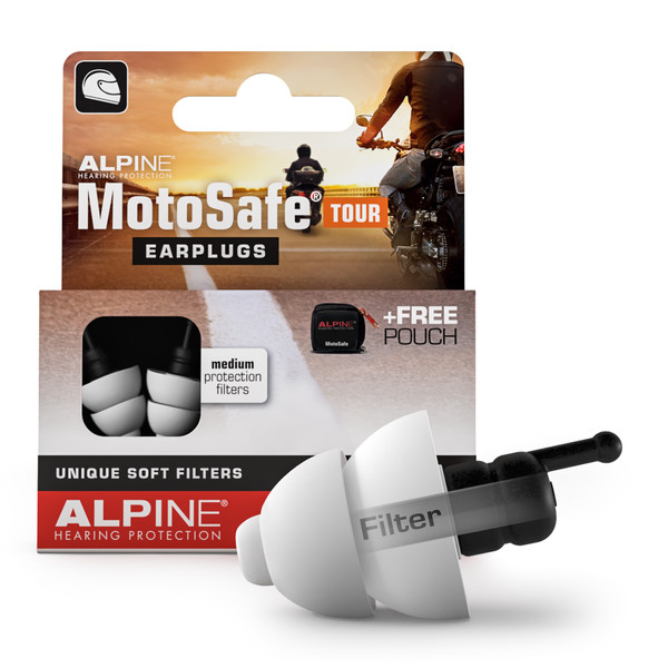 Alpine - Bouchons d'oreilles MotoSafe® Tour Blanc / Noir