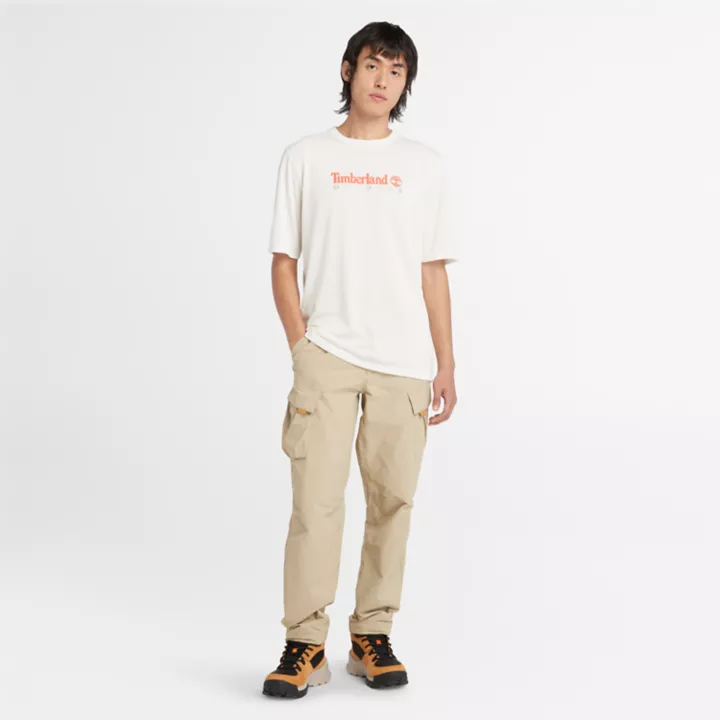 T-shirt anti-UV imprimé pour homme en blanc
