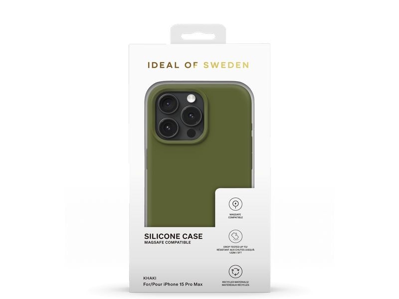 Ideal of Sweden Silicone iPhone 15 Pro Max Khaki Silikon-Backcover für das Apple iPhone 15 Pro Max