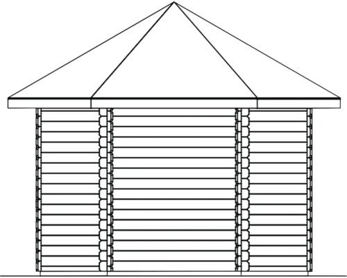 SKAN HOLZ Madeira blokhut paviljoen met vloer en 2 ramen, 420 x 373 cm, natuurlijke afwerking
