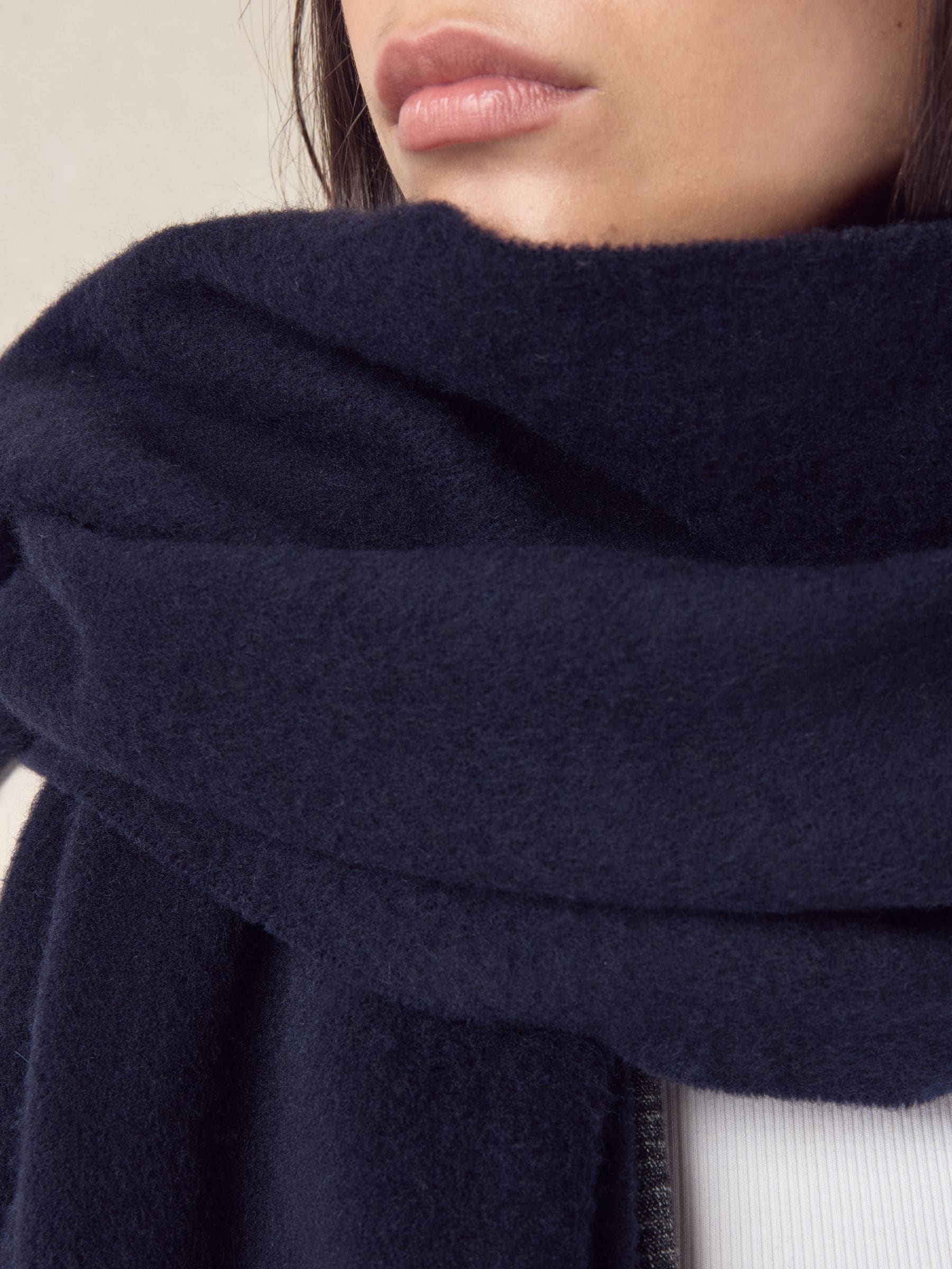 Marineblauw - N. Premium Made in Italy Midweight Scarf