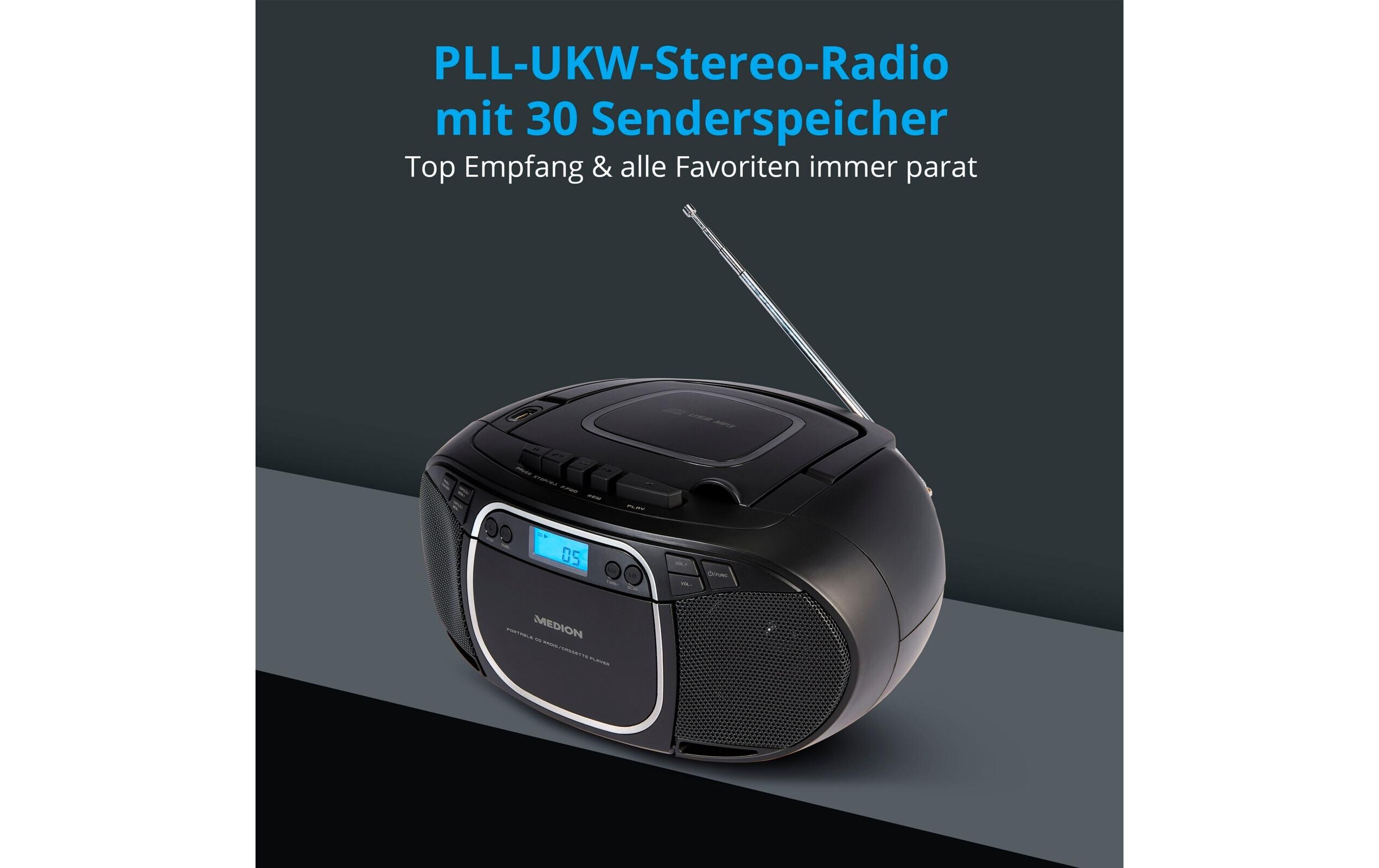 Radio/CD-Player LIFE E66476 SchwarzCD-/MP3-/Kassettenspieler