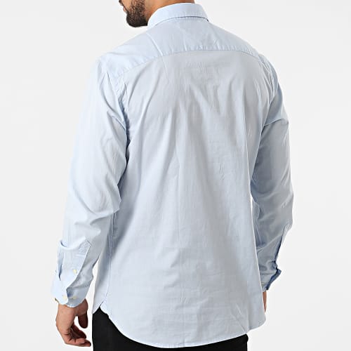 Chemise A Manches Longues Natural Soft Poplin 6394 Bleu Clair