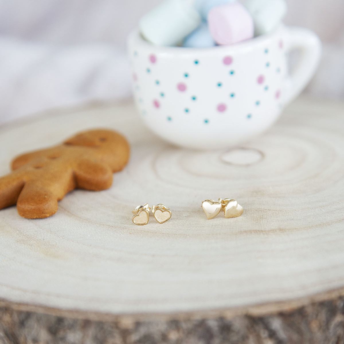 Boucles d'oreilles or jaune 375 coeur