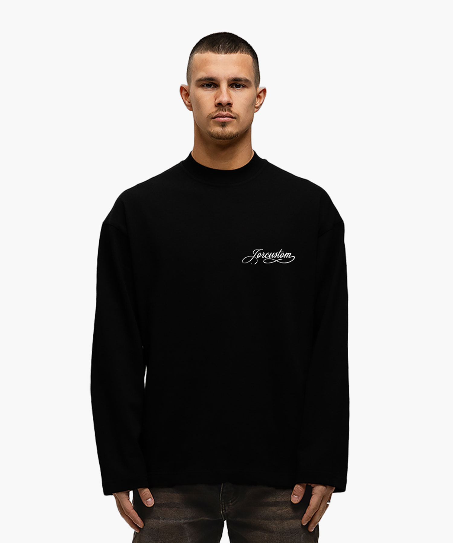 Jorcustom Handscript Longsleeve T-Shirt Heren Zwart