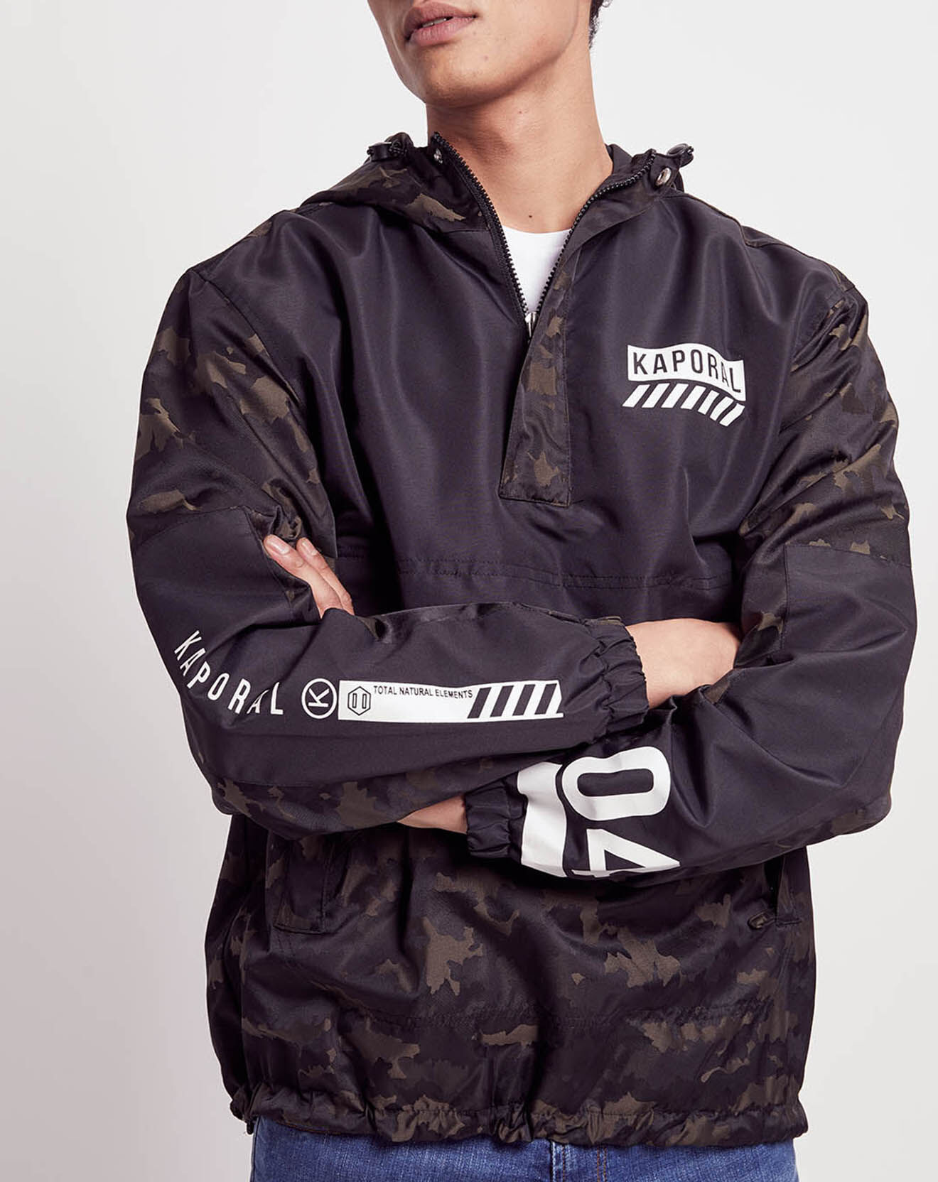 Kaporal 5 Coupe-vent Gast camo print noir/kaki