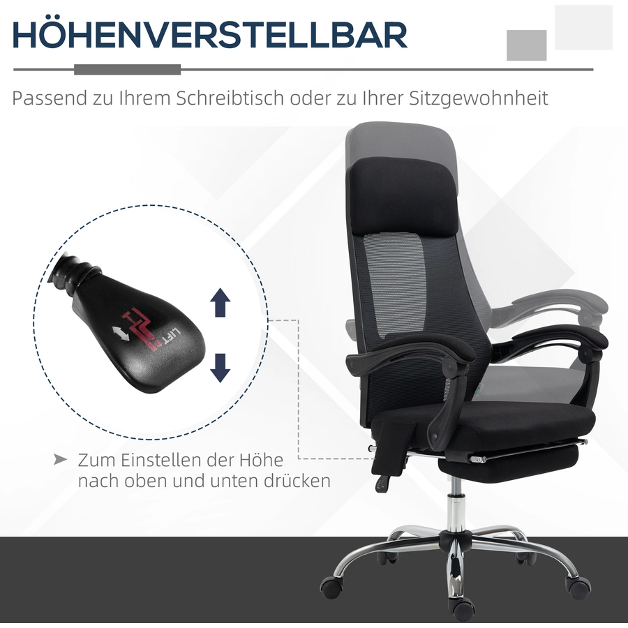 Vinsetto Bürostuhl mit Massagefunktion schwarz