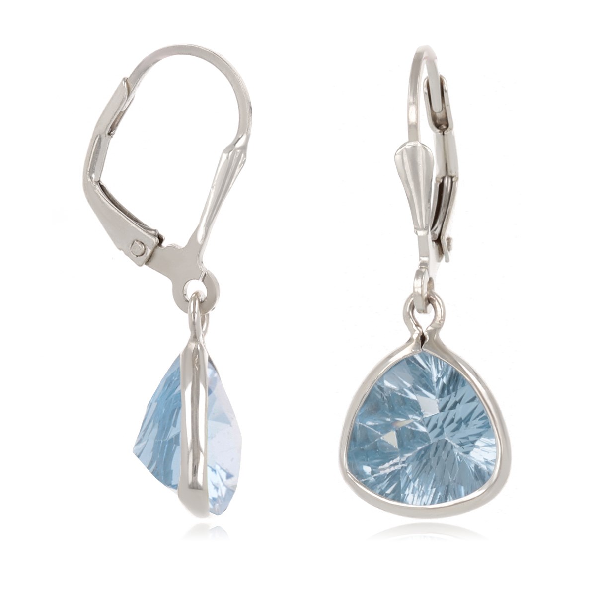 Élégantes Boucles d'Oreille Topaze Bleue Poire sur Argent 925 | Aden Bijoux