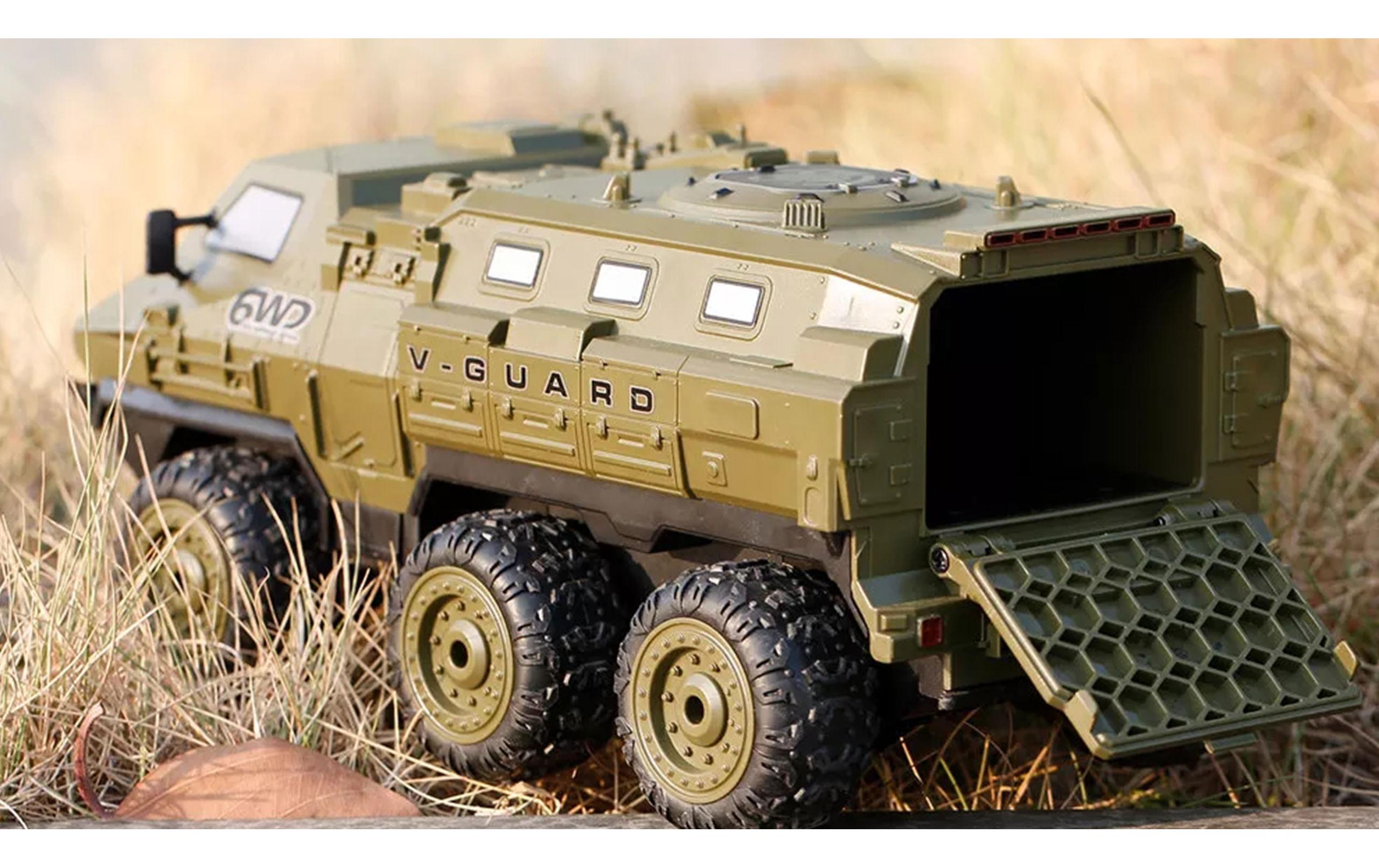 Panzerfahrzeug V-Guard 6WD, Olivgrün RTR, 1:16Gepanzertes 6x6 RC Fahrzeug