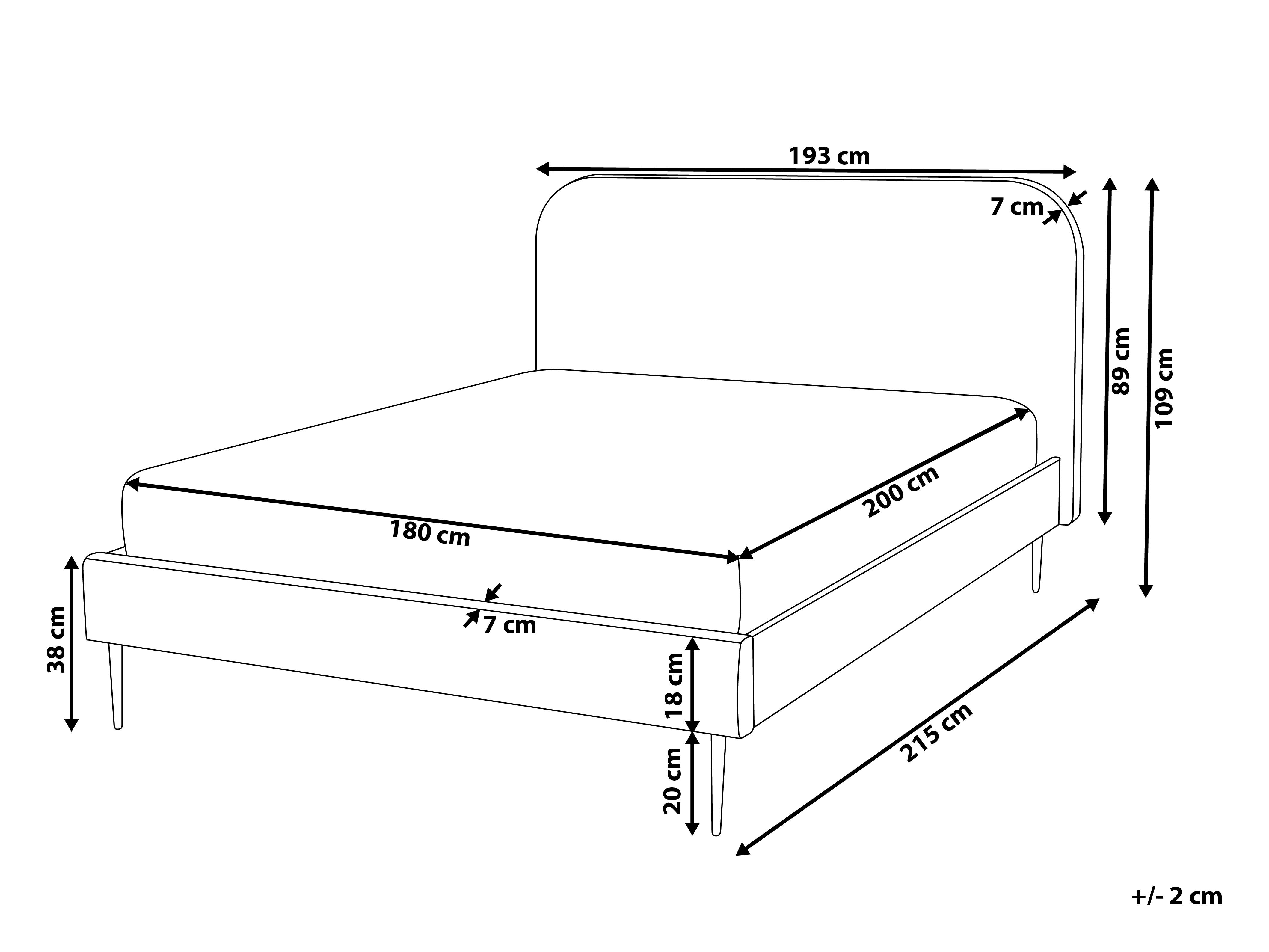 Bed Fluweel FLAYAT 180 x 200 cm Geel
