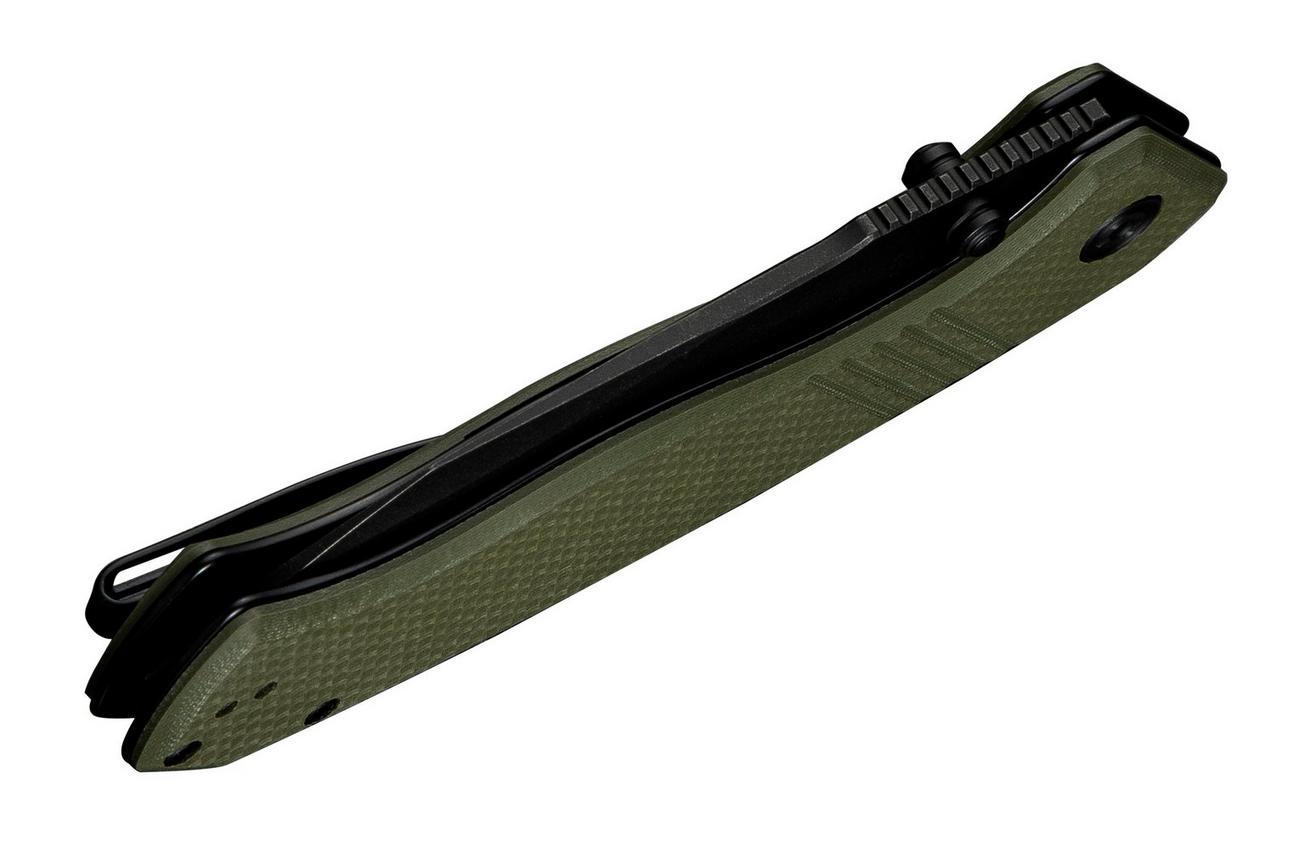 Civivi Placoid C23079-3 Black 14C28N, Green Coarse G10, zakmes