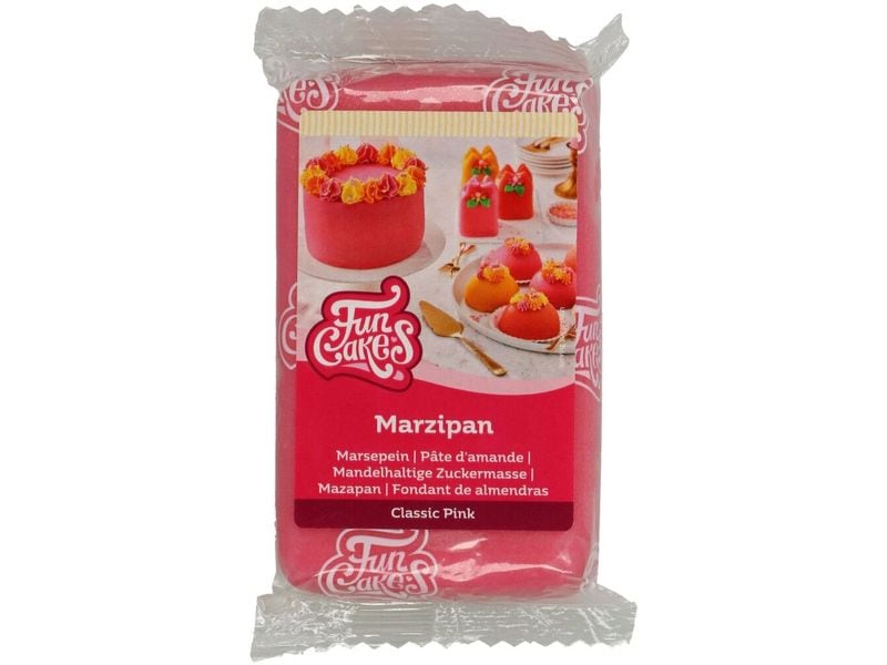 Funcakes Marzipan – pink 250 g Mandelhaltige Zuckermasse zur Dekoration von Backwaren