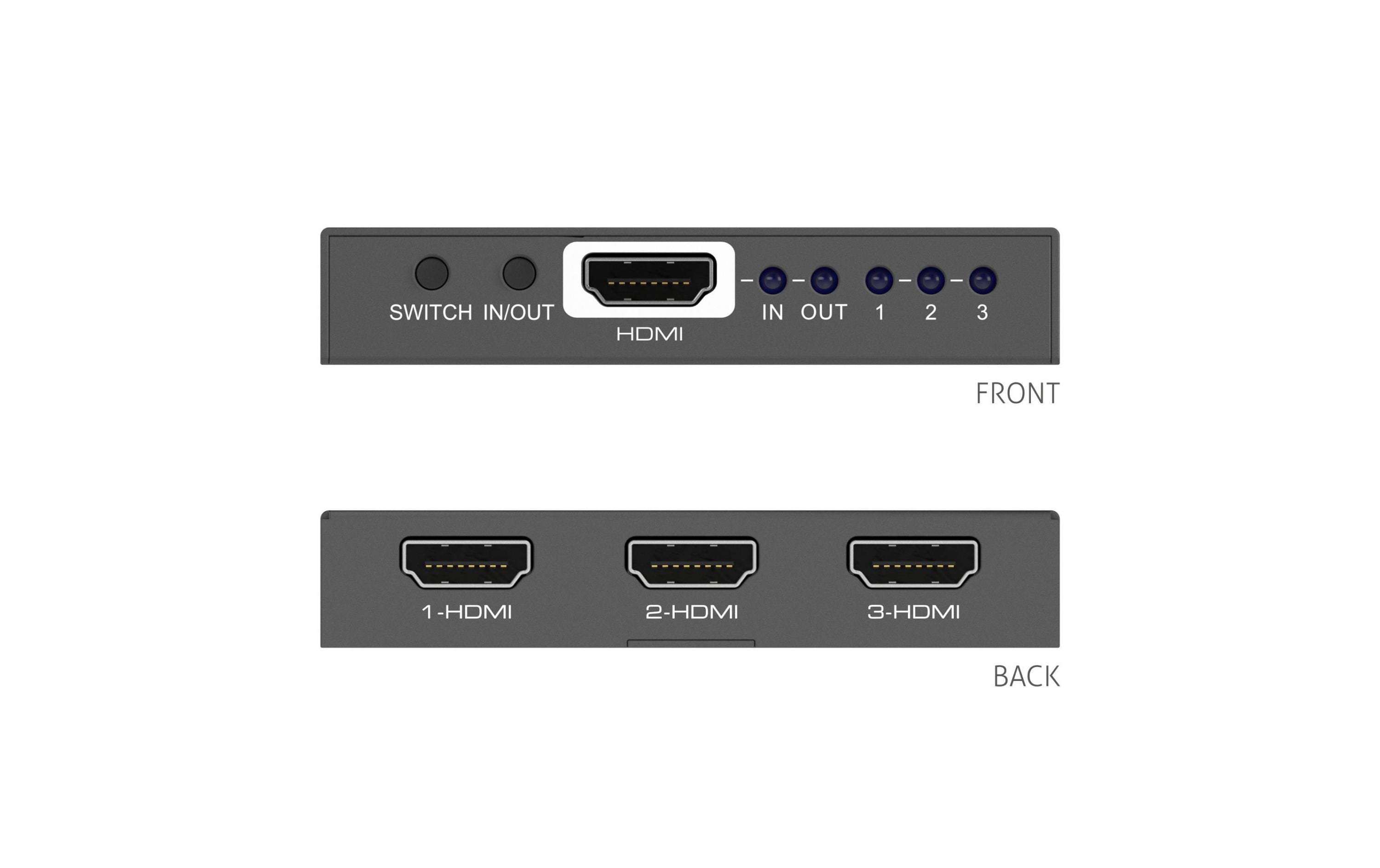 Switcher PT-SW-HD3 HDMI3x1 4K 18Gbps HDMI Switcher