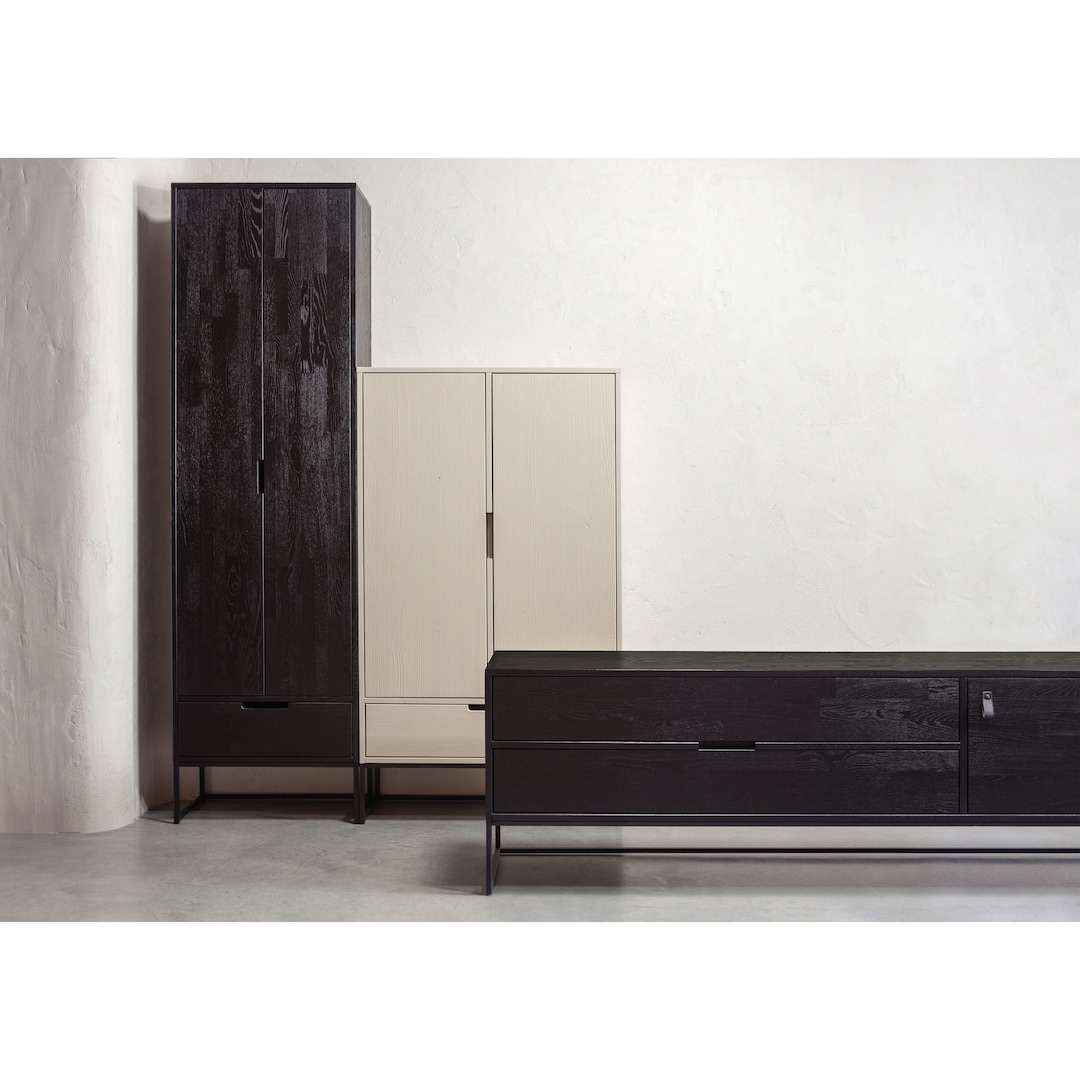 Schrank SILAS 60 x 210 cm Esche schwarz