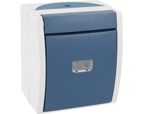 Busch-Jaeger 2601/6 WGL-53 Aan/uit-schakelaar voor vochtige ruimtes IP44 opbouw lichtgrijs/blauwgroen oceaan