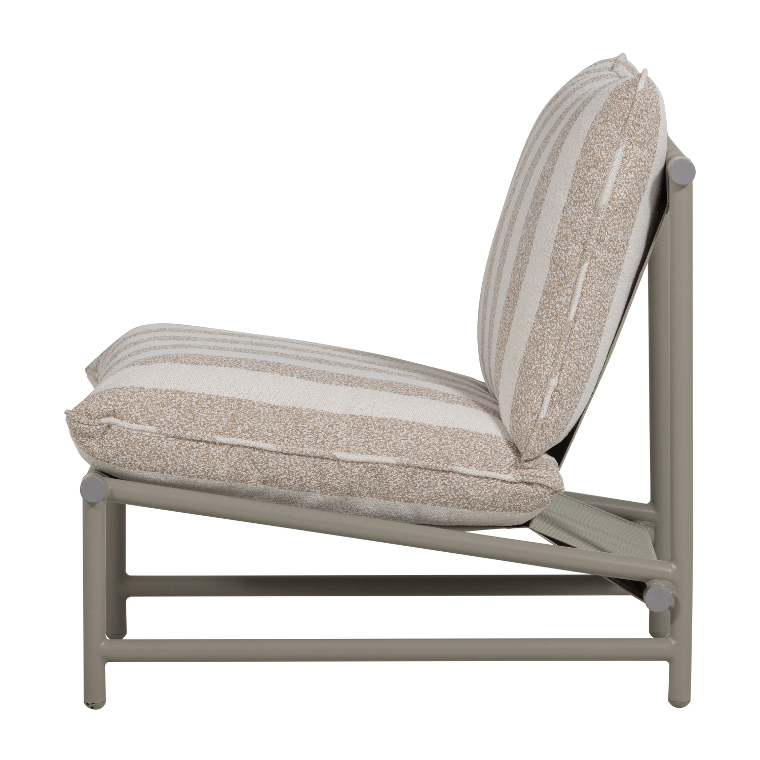 WOOOD Elvo Loungestoel Tuin - Aluminium - Wit|Zand - 75x82x75