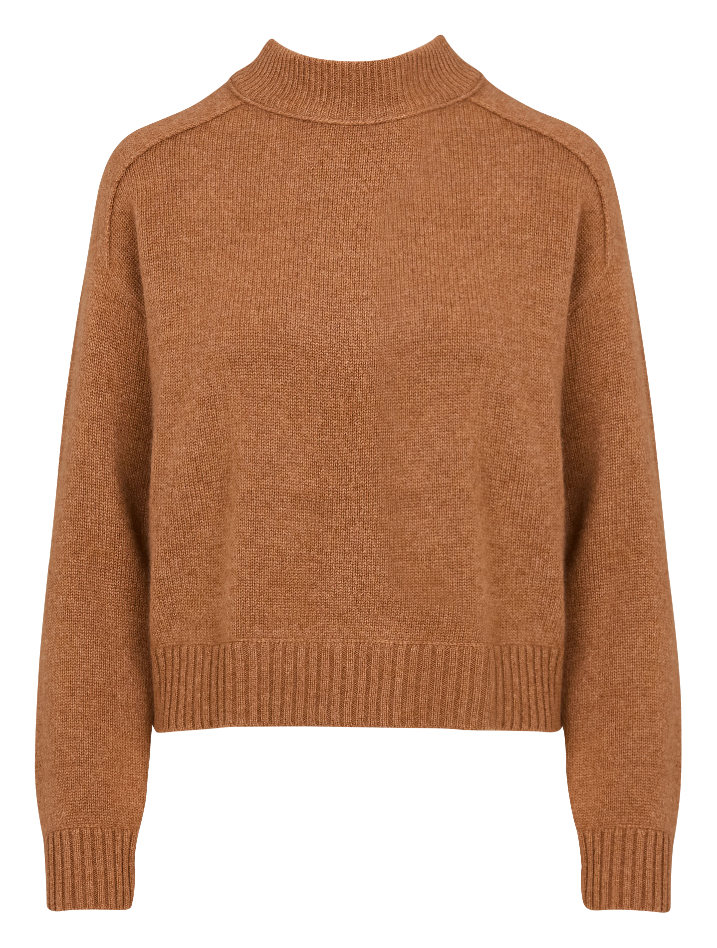 CHARLES - Pull ample col montant en cachemire | Marron