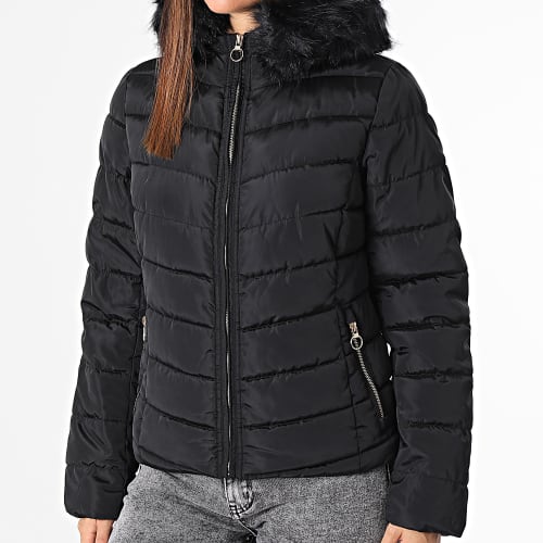 Doudoune Capuche Fourrure Femme Ellan Noir