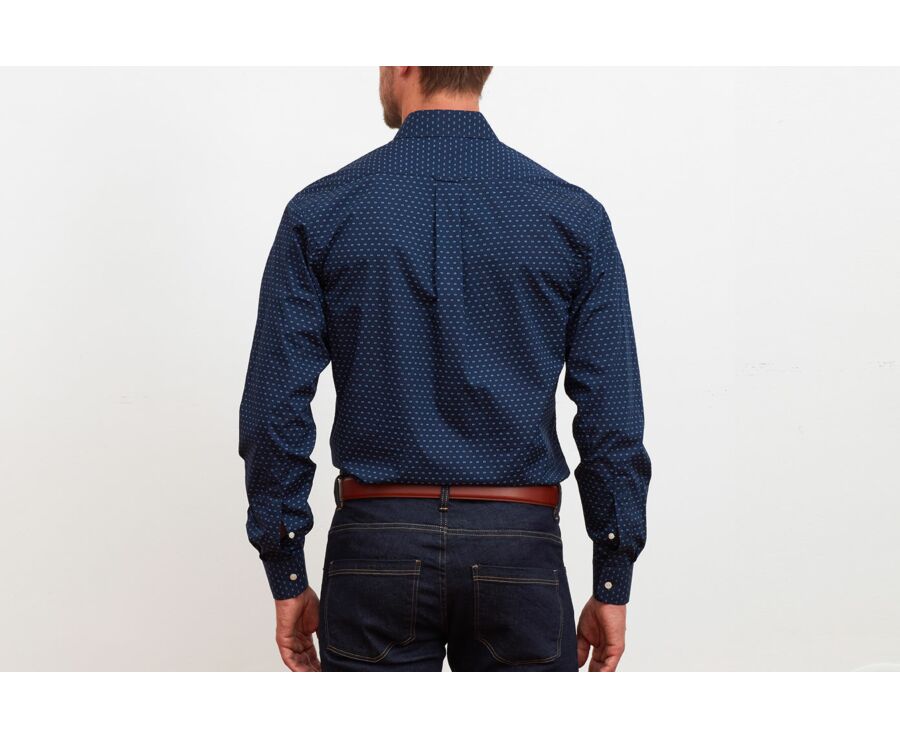 Chemise imprimée marine motif bleu - LÉOPHILE