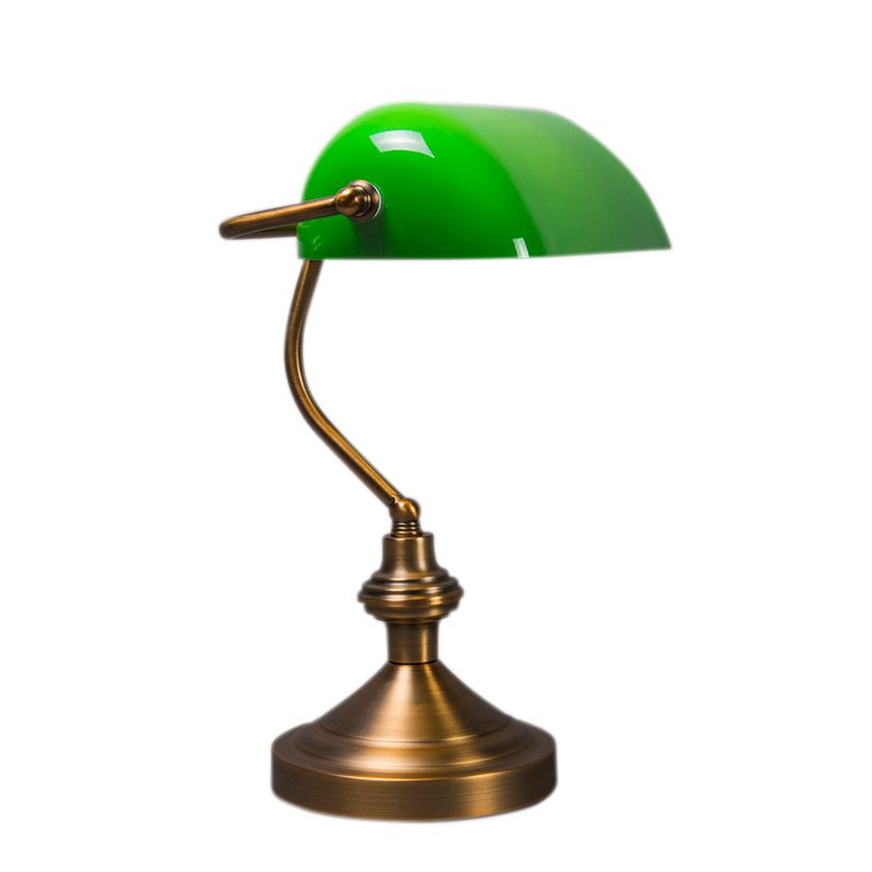 Smart klassieke tafellamp brons met groen glas incl. Wifi A60 - Banker