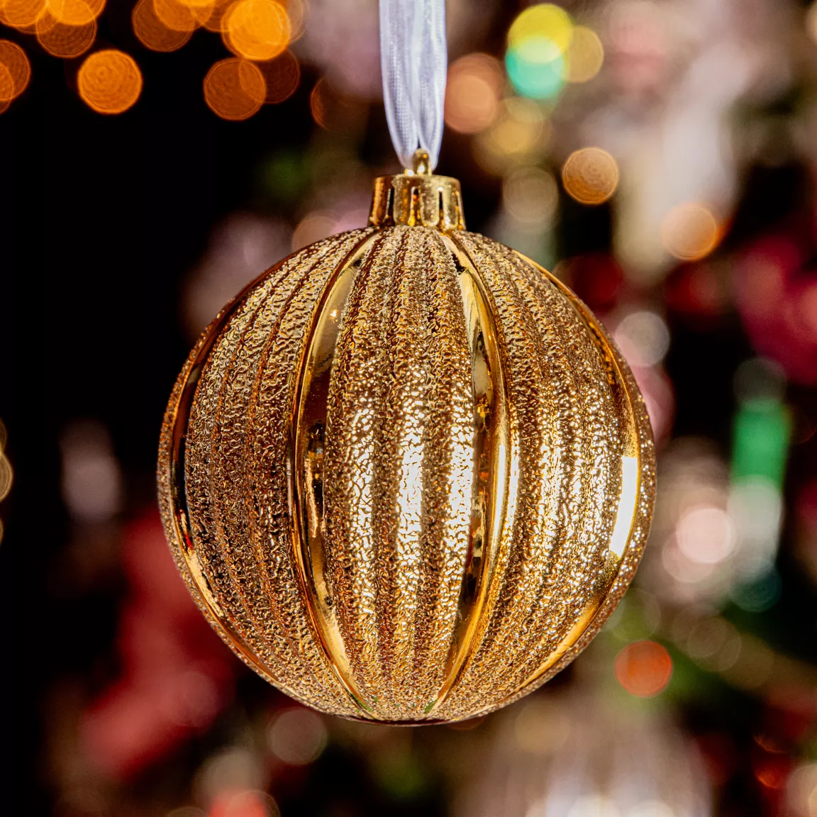 Lot de 6 boules de Noël (D80 mm) Glamour Or