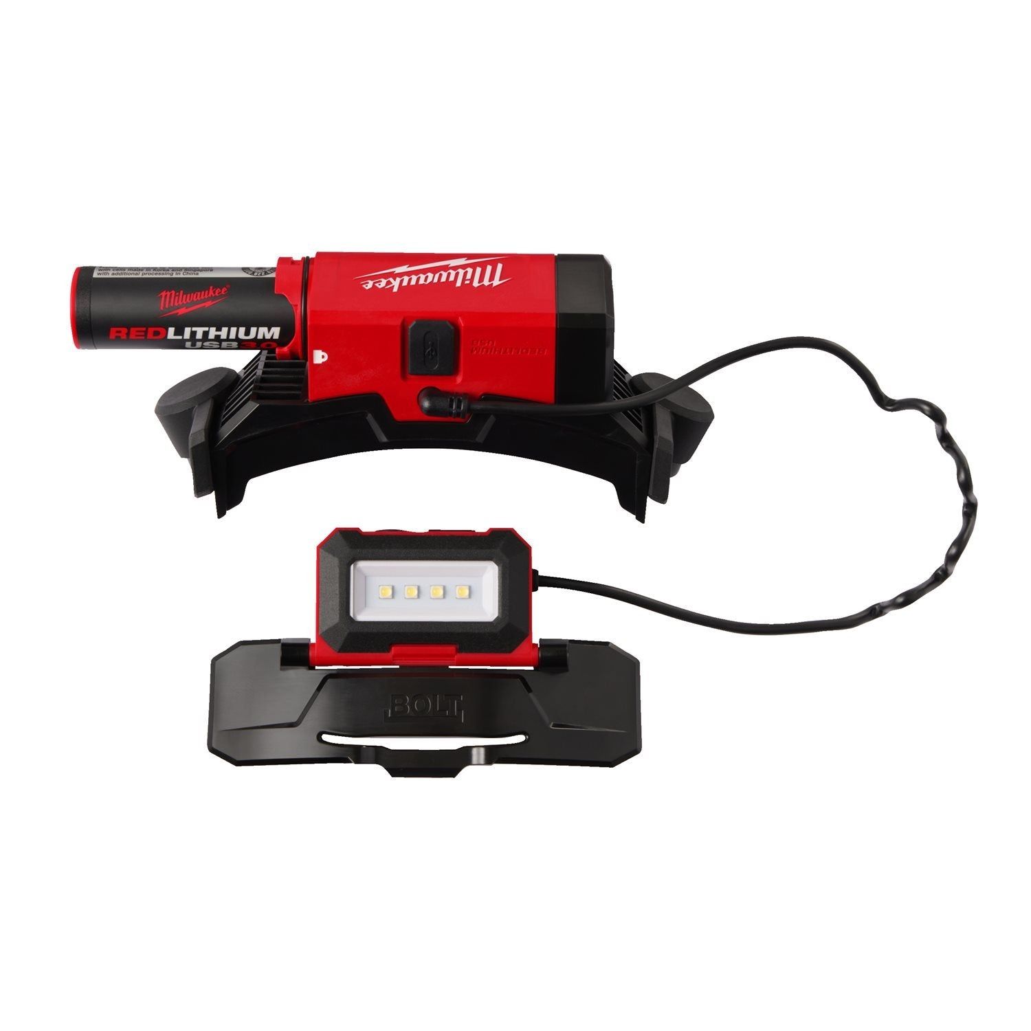 Milwaukee L4 BOLTHL-301 BOLT™ Hoofdlamp 600 lumen REDLITHIUM™ 3.0Ah USB batterij - 4933479902