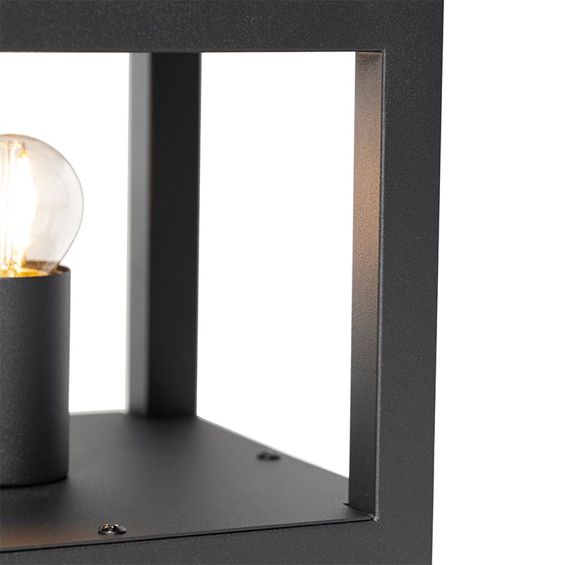 Industriële tafellamp zwart met hout - Cage Rack