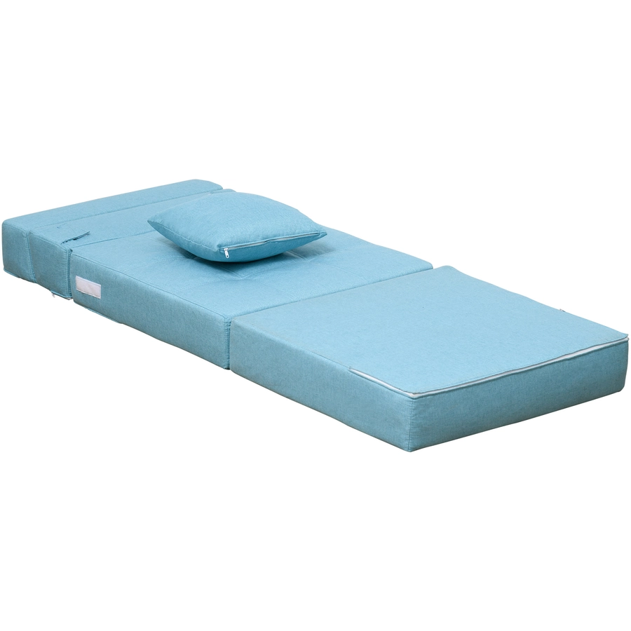 HOMCOM Schlafsessel mit waschbarem Kissen blau