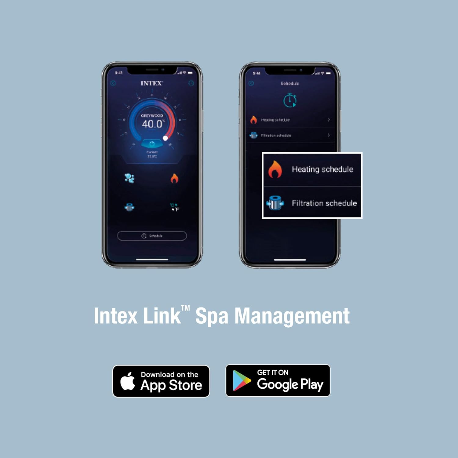 INTEX PureSpa Greywood Deluxe In- & Outdoor Whirlpool aufblasbar für 4 Personen 795 L (145 x 71cm) Inkl. Wasserenthärtungs- & Salzwassersystem - 140 Massagedüsen - Heizsystem - APP Steuerung & LED