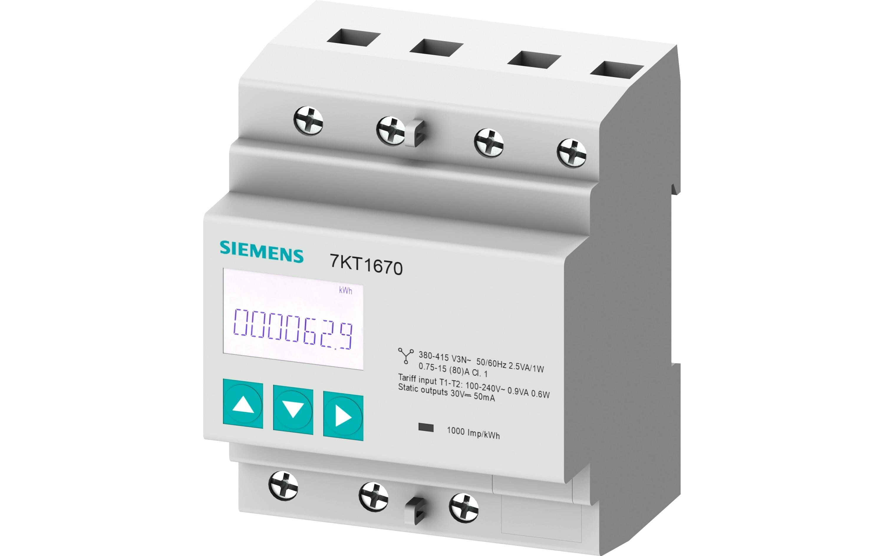 Energiemessgerät SENTRON, 3-phasig 80A<br>Siemens 7KT1666 Strommesser