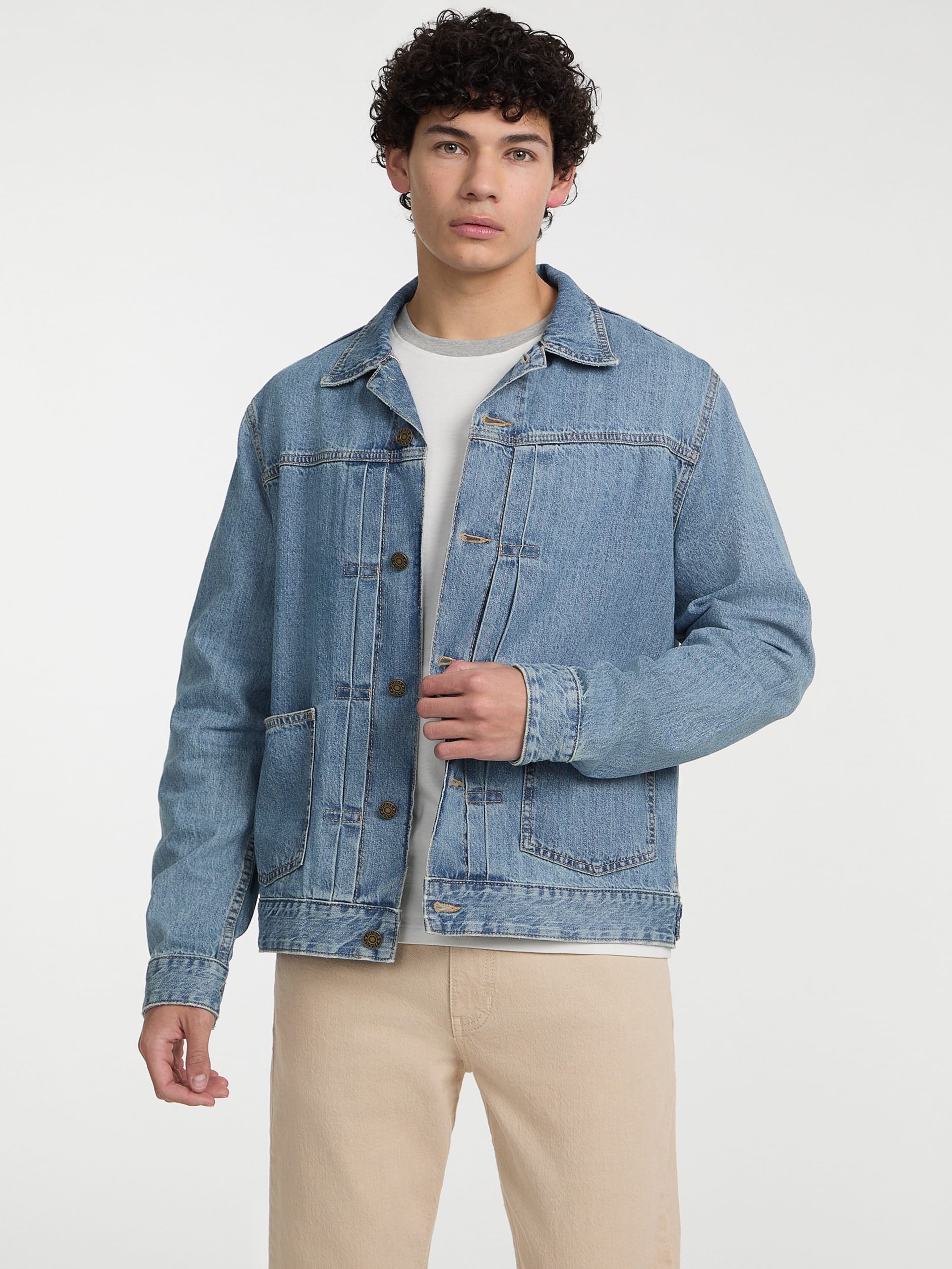 Jaqueta jeans com bainha selvedge