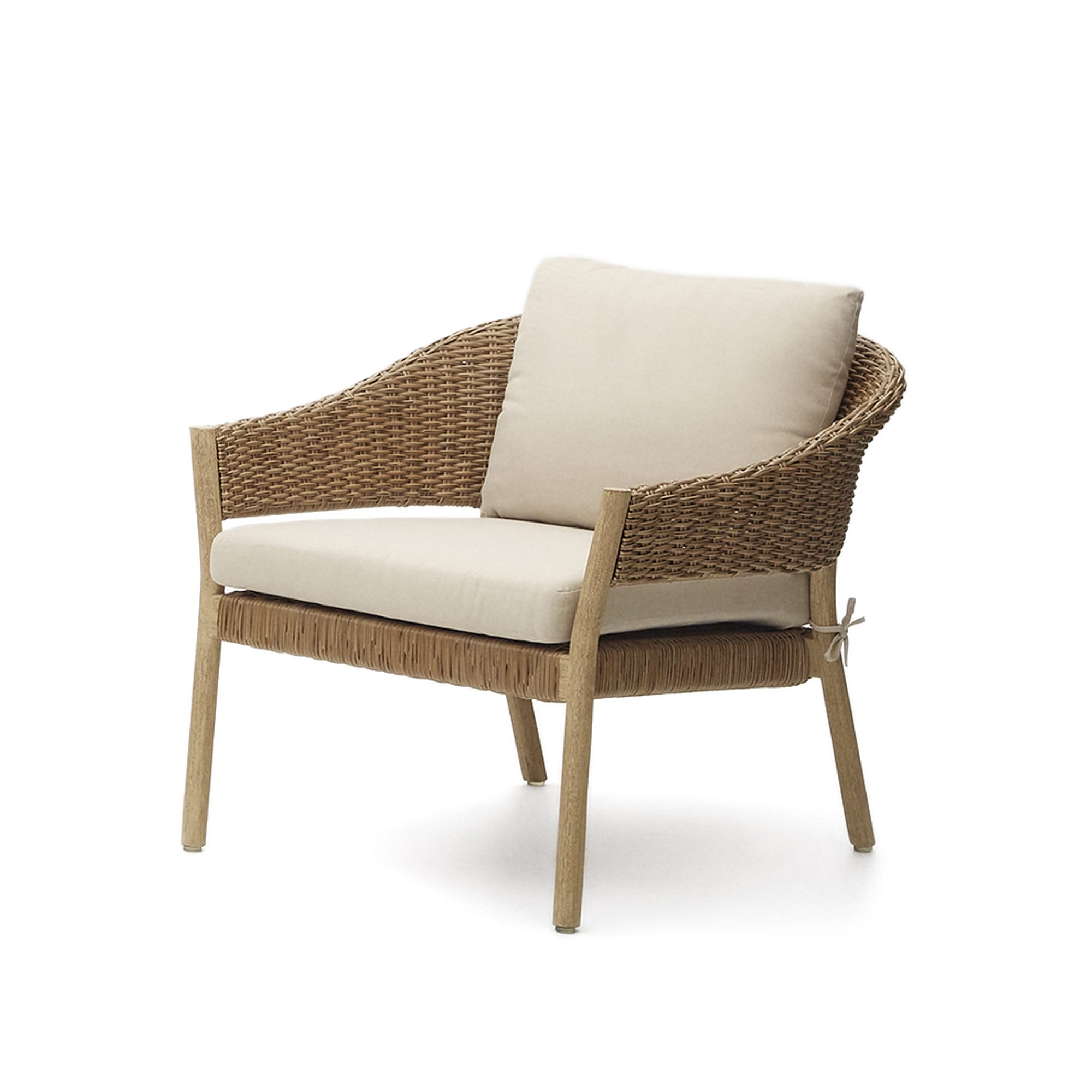 Kave Home - Set Pola 2-zitsbank en 2 fauteuils in massief