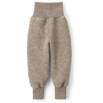 Kinder-Schlupfhose Schurwollfleece, Braunmelange