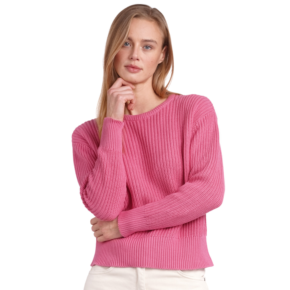 Jonas Nielsen Damen Strickpullover aus Bio-Baumwolle pink