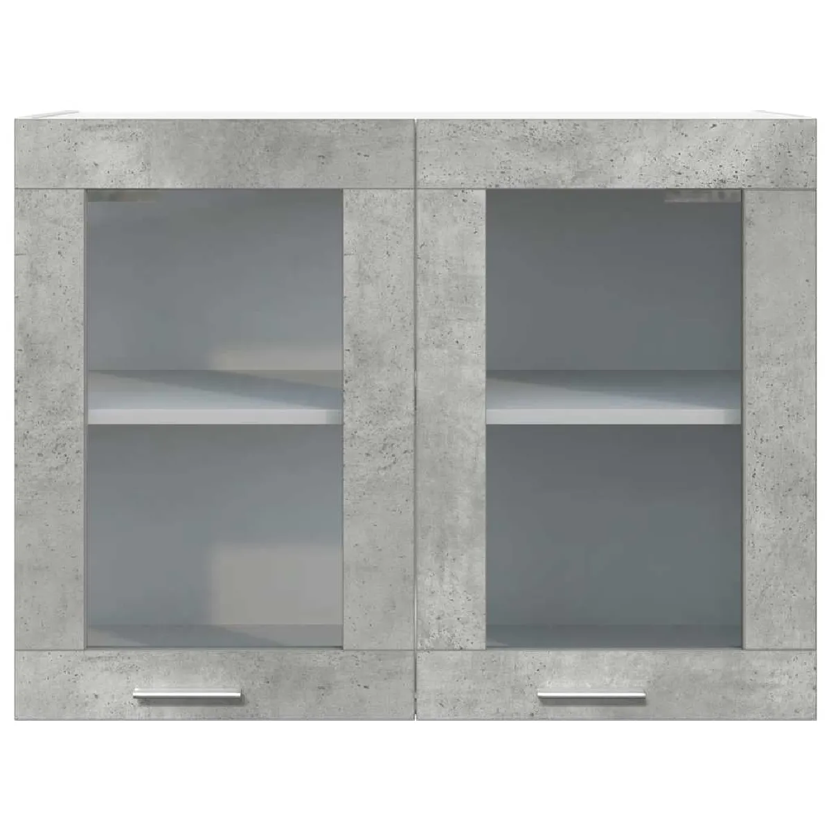vidaXL Armoire verre suspendue Gris Béton