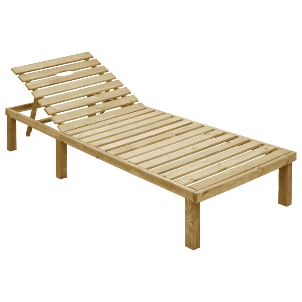 Transat chaise longue bain de soleil lit de jardin terrasse meuble d'extérieur 200 cm avec coussin bleu bois de pin imprégné