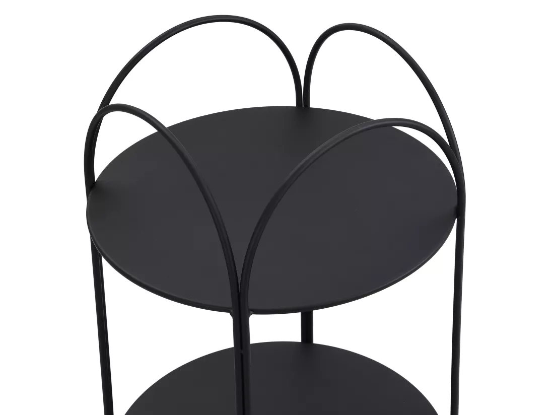 Etagère en métal - 2 tablettes - Noir - GRAZIELA