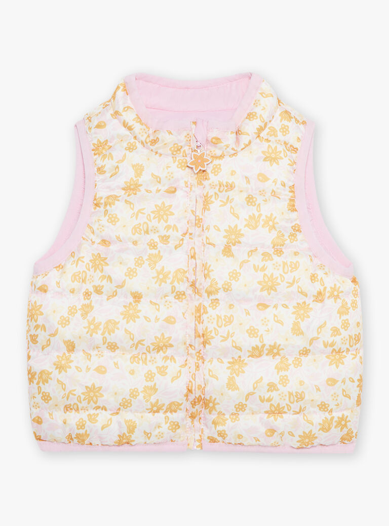 Doudoune rose sans manche réversible