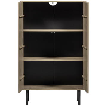 WOOOD opbergkast Cadiz 2-deurs mud bruin grenenhout 135 x 85 x 40 cm