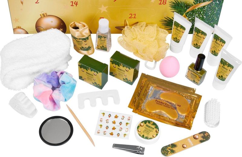 BRUBAKER - Beauty Adventskalender - XXL Wellness - 24 Lichaamsverzorging Producten - Goud