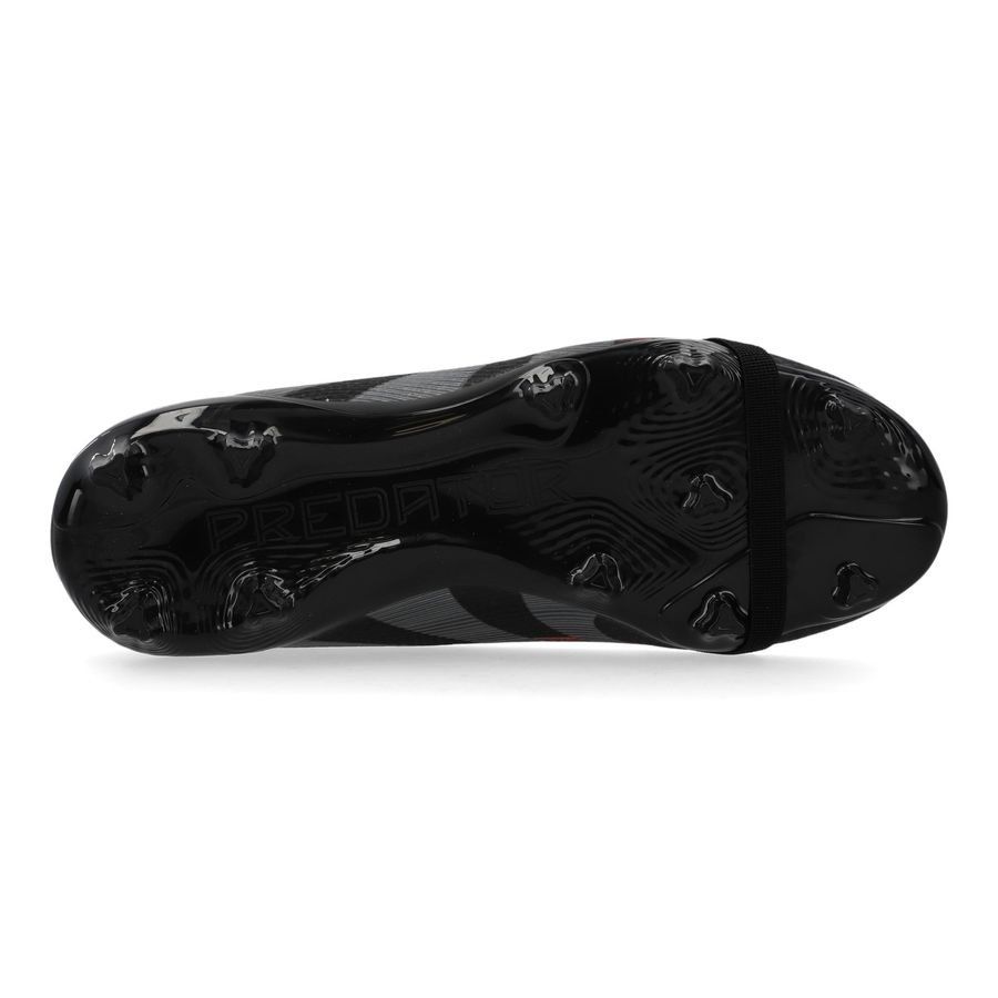 adidas Predator League Fold-over Tongue FG Stealth Victory - Noir/Gris/Lucid Red Enfant