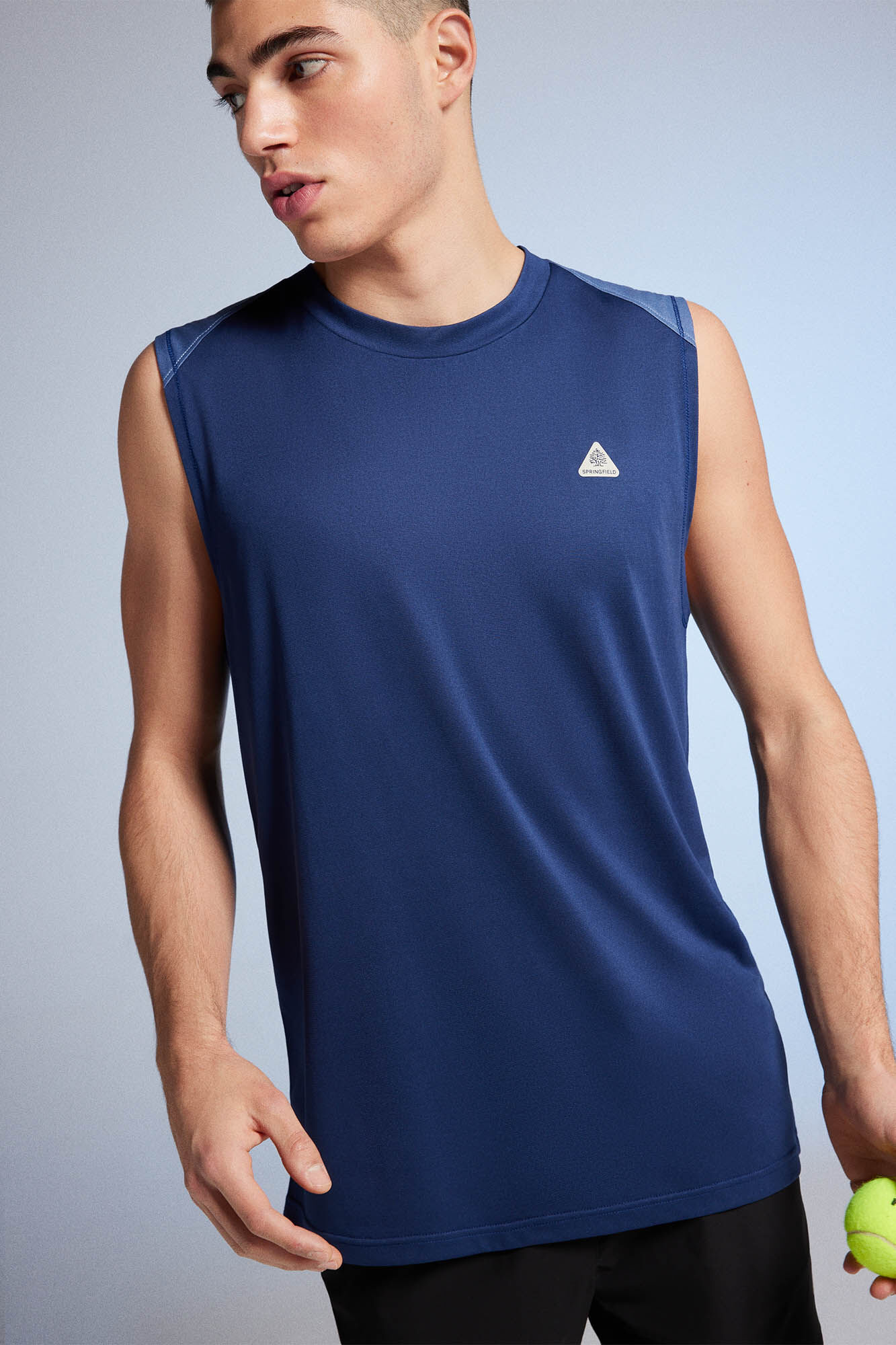 Camiseta sem mangas para atividades ao ar livre - Azul Médio