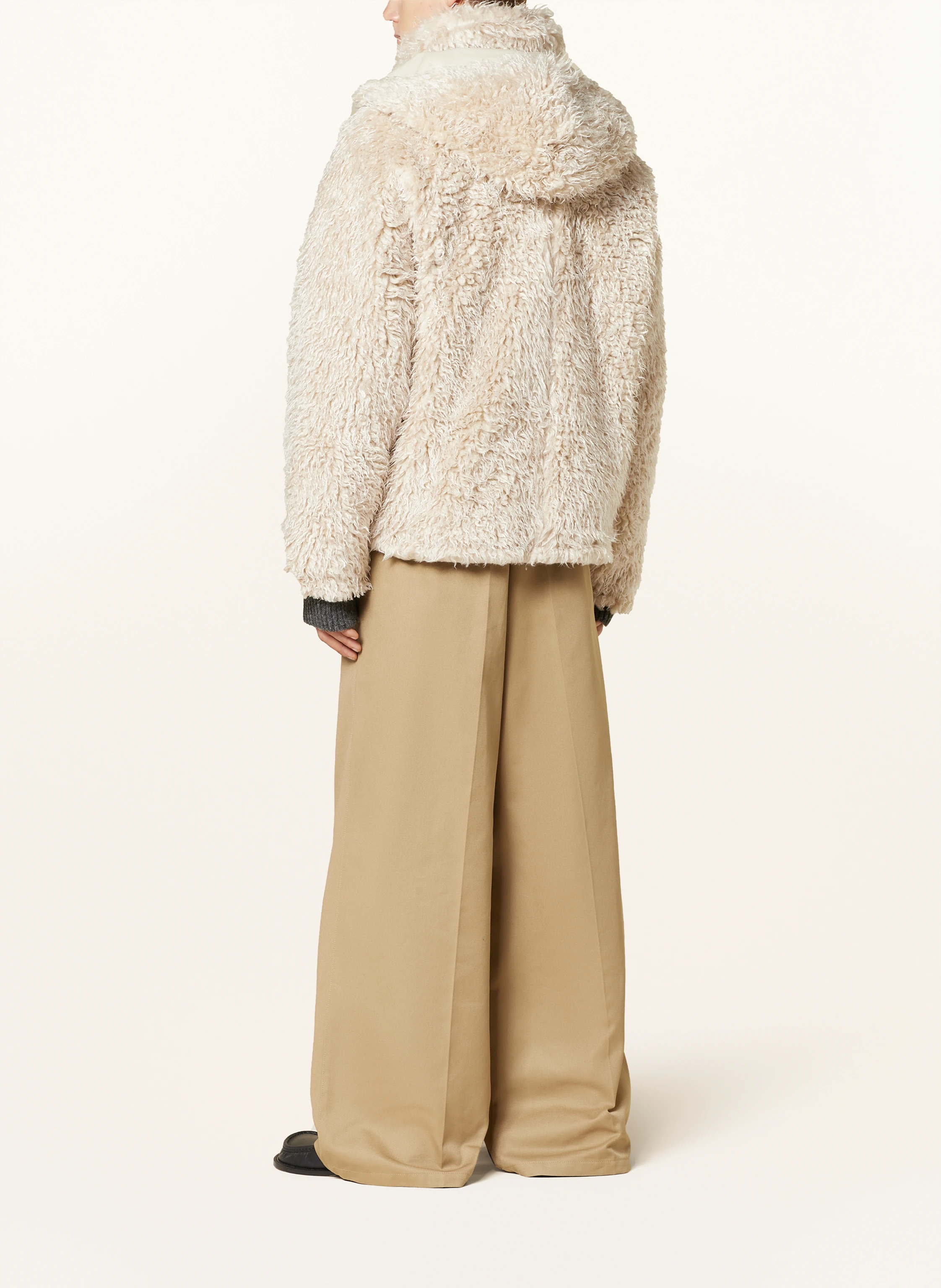 MARNI Teddyfell-Jacke mit abnehmbarer Kapuze